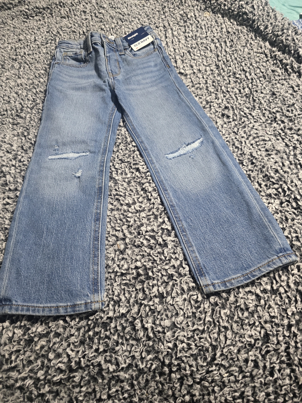 Old Navy STRAIGHT LEG Blue Distressed Jeans
